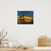 モーニングバイクもしくは自転車に乗る人 ポスター (キッチン)