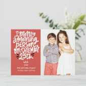 モーニングパーソン12月25日おもしろい休日の写真 カード (スタンド正面)