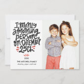 モーニングパーソン12月25日おもしろい休日の写真 カード (正面)