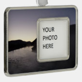 モーニングフォグオンザジャクソンリバーアットグランドテトン シルバープレートフレームオーナメント (右)