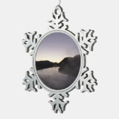 モーニングフォグオンザジャクソンリバーアットグランドテトン スノーフレークピューターオーナメント (右)