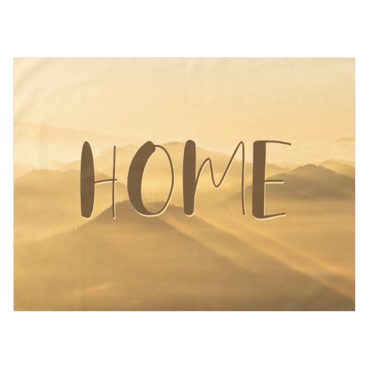 モーニングフォグ金ゴールドレイヤ日の出ホーム引用文 テーブルクロス (正面(横))