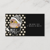 モーニングフクロウブラックタン水玉模様コーヒーカフェ' 名刺 (裏面)