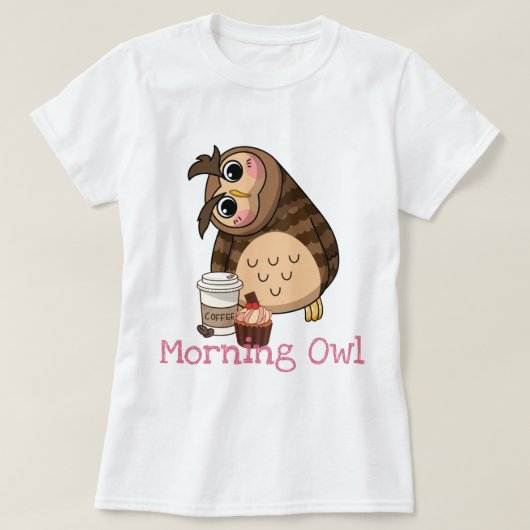 モーニングフクロウTシャツ Tシャツ (デザイン正面)