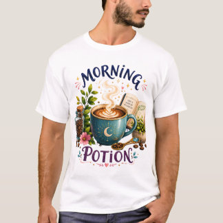 モーニングポーション - 魔法のコーヒー愛好家のための居心地よいデザイン Tシャツ