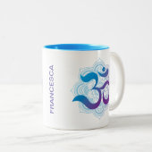 モーニングマントラパープルブルーオム ツートーンマグカップ (正面右)