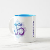 モーニングマントラパープルブルーオム ツートーンマグカップ (正面左)