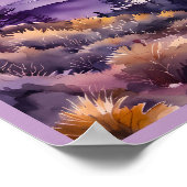 モーニングミストスモーキー山脈ウォーターカラースクエア ポスター (角)