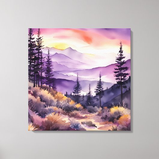 モーニングミストスモークマウンテンズウォーター色 キャンバスプリント (正面)