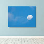 モーニングムーン |ザンビア、アフリカ キャンバスプリント (インサイチュ (ウッドフロア))