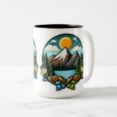 モーニングモチベーションのシール ツートーンマグカップ (正面右)