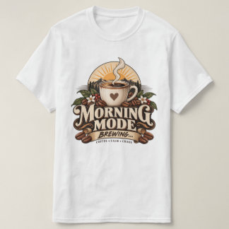 モーニングモード ブリューイング コーヒー好き ヴィンテージコーヒー Tシャツ