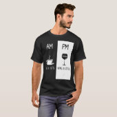 モーニングラテまたはコーヒーウイスキー夕べAMコフ Tシャツ (正面フル)