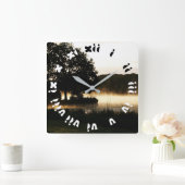 モーニングレイクシーン太ローマ数字wccnm スクエア壁時計 (ホーム)