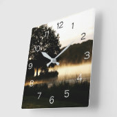 モーニングレイクシーン番号wccnm スクエア壁時計 (傾斜)