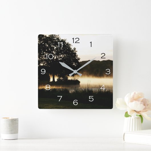 モーニングレイクシーン番号wccnm スクエア壁時計 (ホーム)