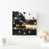 モーニングレイクシーン脂肪数wccnm スクエア壁時計 (ホーム)