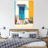 モーニング地中海のテラスブリス キャンバスプリント (インサイチュ (寝室))