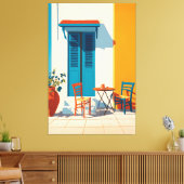 モーニング地中海のテラスブリス キャンバスプリント (インサイチュ (リビング))