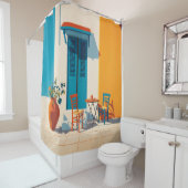 モーニング地中海のテラスブリス シャワーカーテン (インサイチュ)