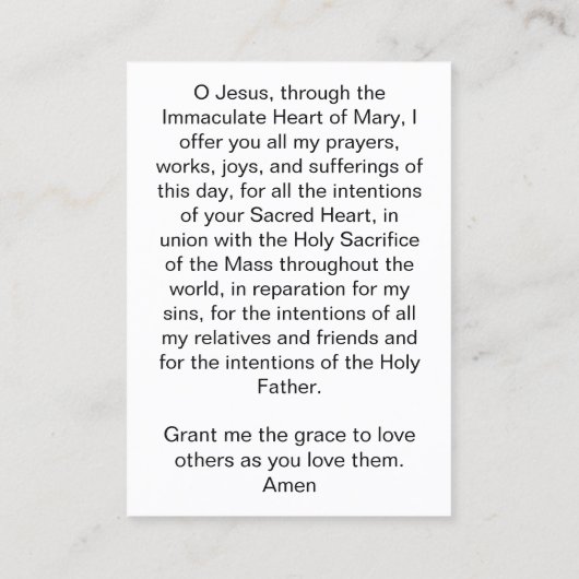 モーニング祈りの言葉カード 名刺 (裏面)