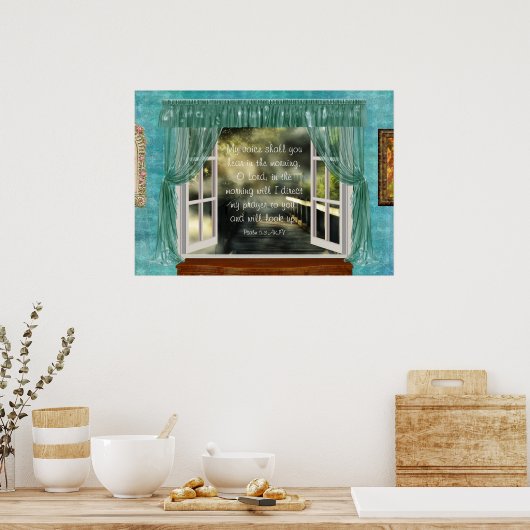 モーニング祈りの言葉聖なる書物、 経典 ポスター (キッチン)