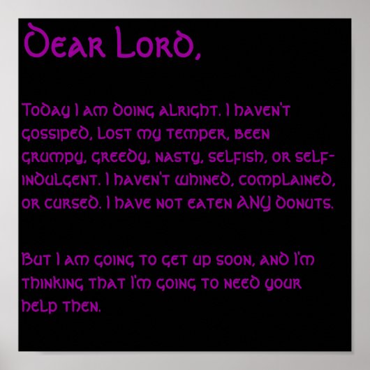 モーニング祈りの言葉 ポスター (正面)