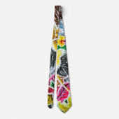 モーニング霜の降りたカラフル紅葉 – アート ネクタイ (裏面)