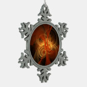 モーニング魔法抽象芸術アート スノーフレークピューターオーナメント (左)