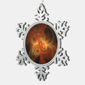 モーニング魔法抽象芸術アート スノーフレークピューターオーナメント (右)