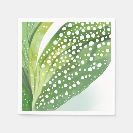モーニング デュー | 現代の植物水彩 スタンダードカクテルナプキン (正面)