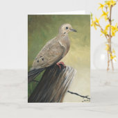 「モーニング・ハト」アートの複製技術 カード (黄色い花)