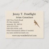 モーニング・ハト（カロライナ・タートルハト） NY 名刺 (裏面)