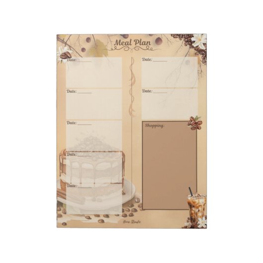 モーニング ブリュー 7 日間食事プランナー ティアアウェイ ノートパッド (回転)