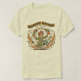 モーニング・メイヘム - 笑えるコーヒー・カオス Tシャツ