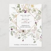 モーニング・ワイルドフラワーズ |日付をジオメトリ保存 案内ポストカード (正面)