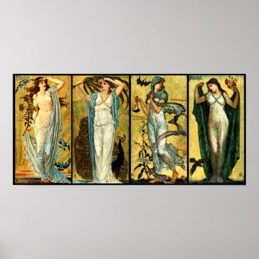 モーニング、正午、夕べ、ナイトバイウォルタークレーン1891 ポスター (正面)