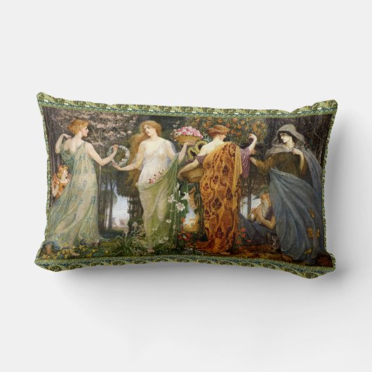 モーニング、正午、夕べ、ナイトバイウォルタークレーン1891 ランバークッション (裏面)