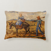 モーニング、Vincent vanゴッホの農夫のカップル アクセントクッション (裏面)