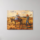 モーニング、Vincent vanゴッホの農夫のカップル キャンバスプリント (正面)