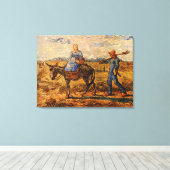 モーニング、Vincent vanゴッホの農夫のカップル キャンバスプリント (インサイチュ (ウッドフロア))