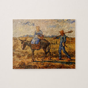 モーニング、Vincent vanゴッホの農夫のカップル ジグソーパズル