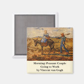 モーニング、Vincent vanゴッホの農夫のカップル マグネット (正面/裏面)