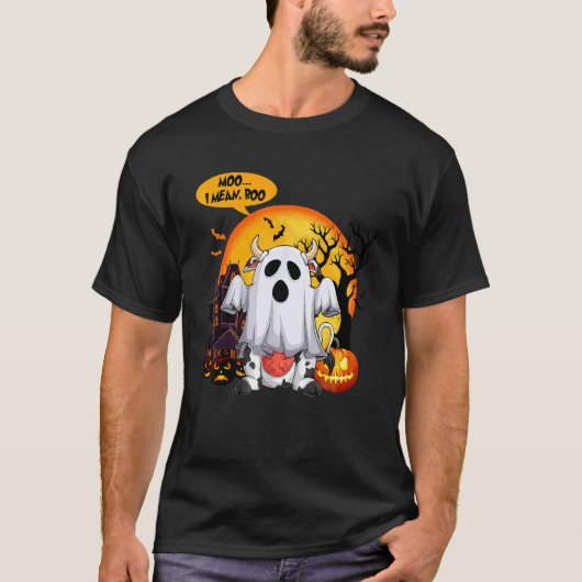 モーハロウィンカボチャカウゴースト Tシャツ (正面)