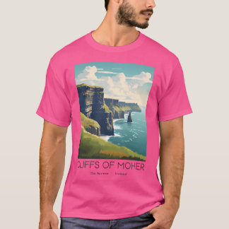 モーフの崖のヴィンテージ旅行イラストレーション Tシャツ