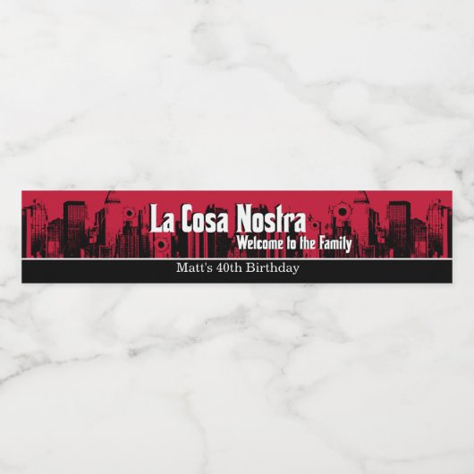 モーブスターをテーマにした誕生日パーティー ペットボトルラベル (シングルラベル)