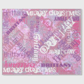 モーブパープルピンクネームパターンAny大事な行事 ラッピングペーパー (フラット)