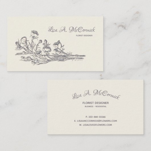 モーブヴィンテージフラカスタムワーズ名刺v1 名刺 (正面/裏面)