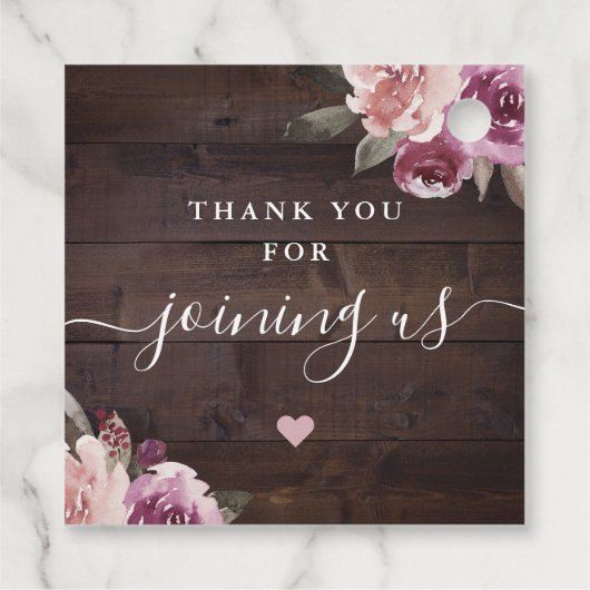 モーブ紫色のフローラの粗木で、恋結婚の木を持つ フェイバータグ (裏面)