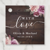 モーブ紫色のフローラの粗木で、恋結婚の木を持つ フェイバータグ (正面)